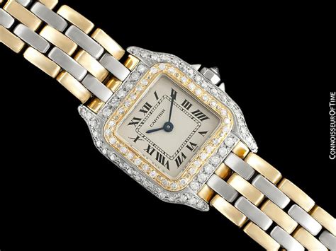 cartier panthere watch stainless steel and gold|cartier women's stainless steel watch.